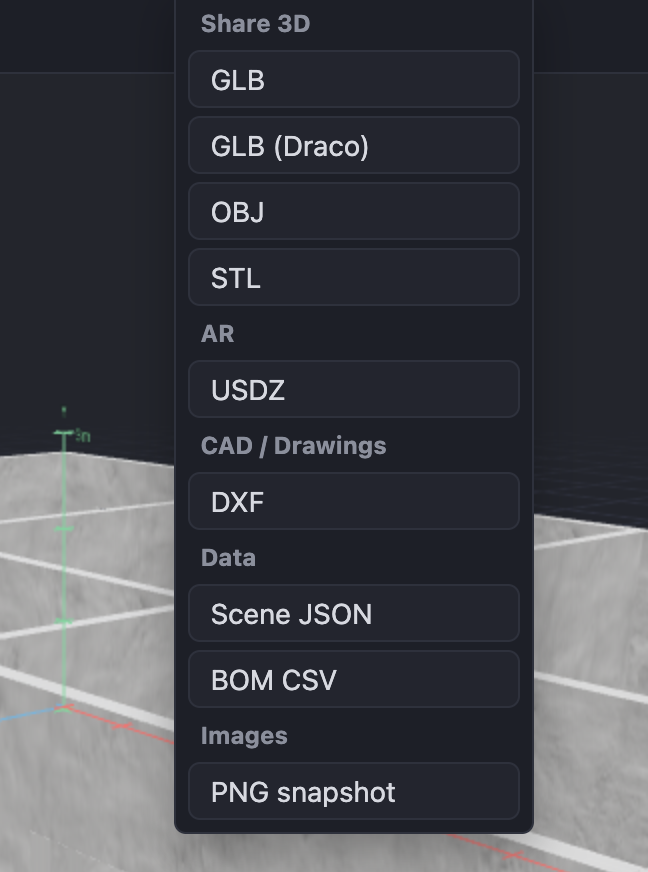 StoreySG 导出菜单中的 CAD DXF 导出